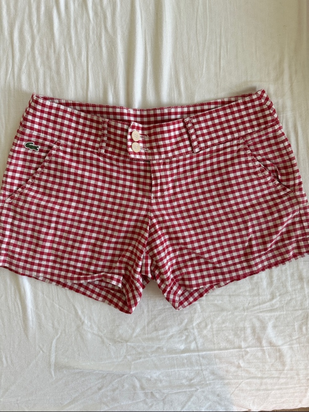 Vintage Lacoste Red Gingham Women's Shorts